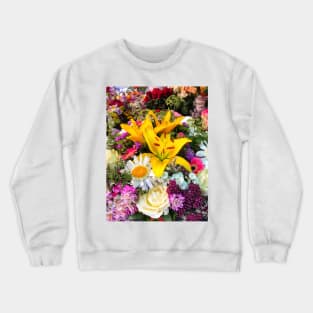 Colorful Spring bouquet of various flowers Crewneck Sweatshirt